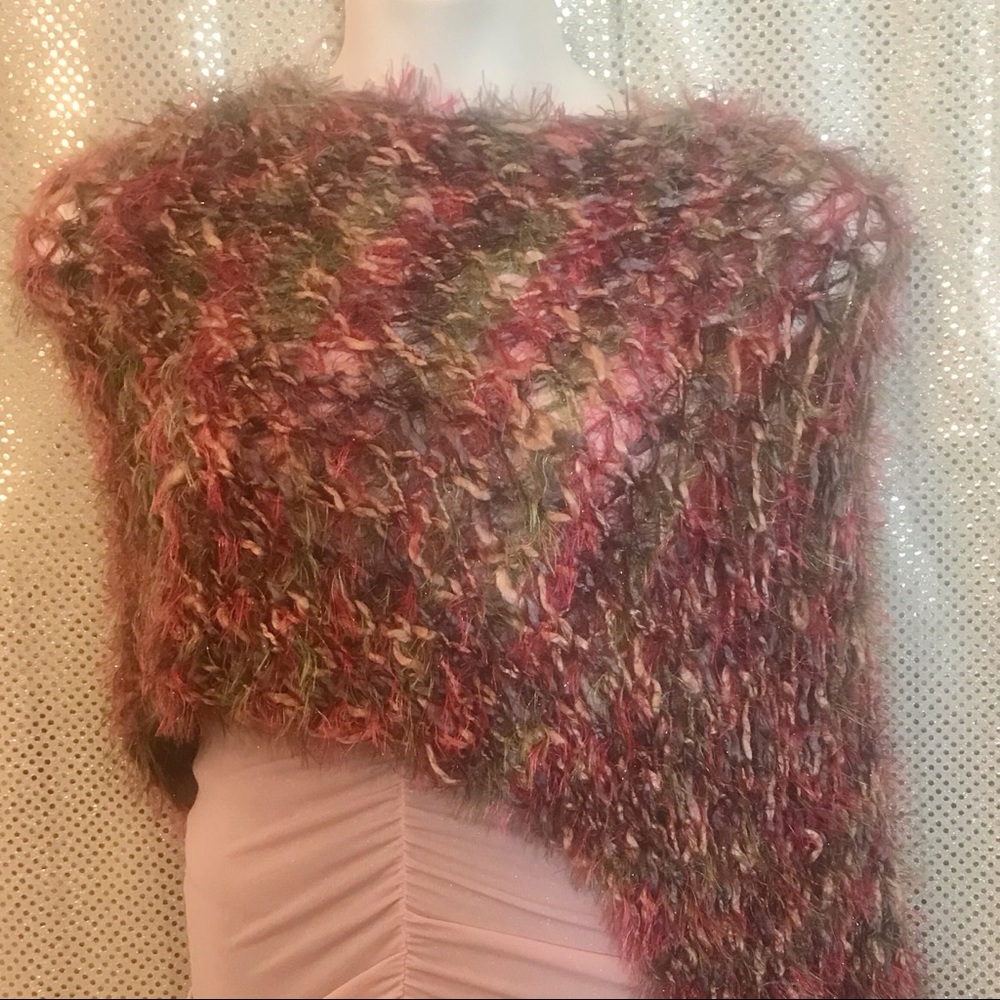 Custom cashmere poncho pink,blue,green,yellow